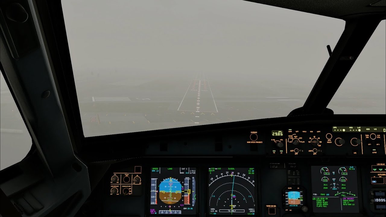 Low Visibility Landing - United A321neo at Newark Liberty International Airport | X-Plane 12