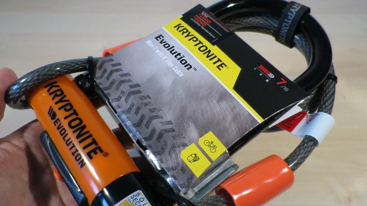Kryptonite Evolution Mini-7 with 4' Flex Cable quick unboxing