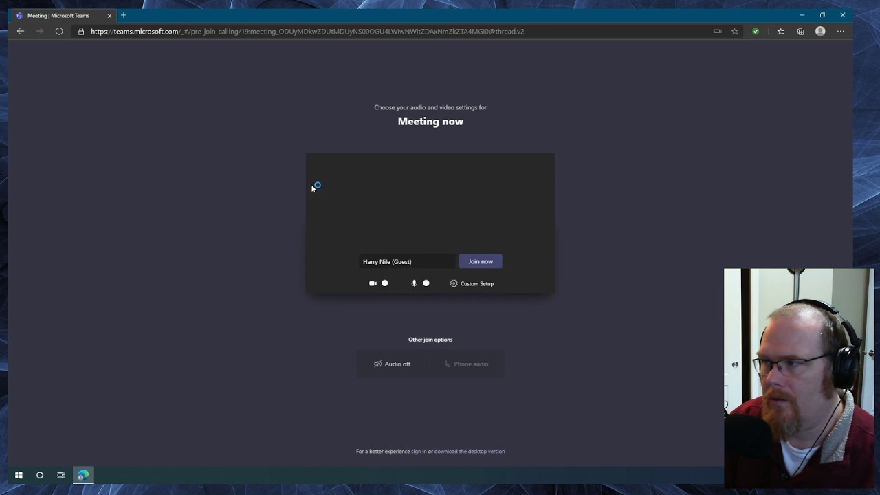 Joining Teams Meeting in Browser