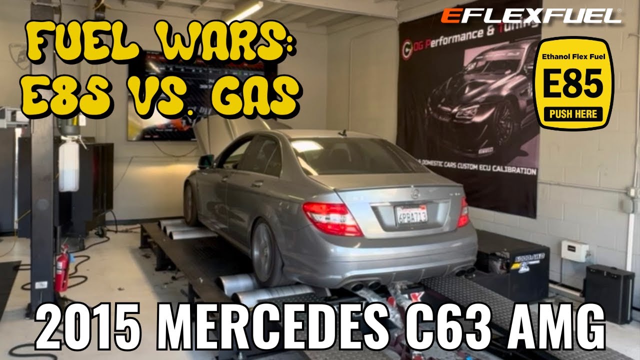 Fuel Wars: 2015 Mercedes-Benz C63 AMG 6.2L Dyno | eFlexFuel + E85 vs. Gas: Which Wins?