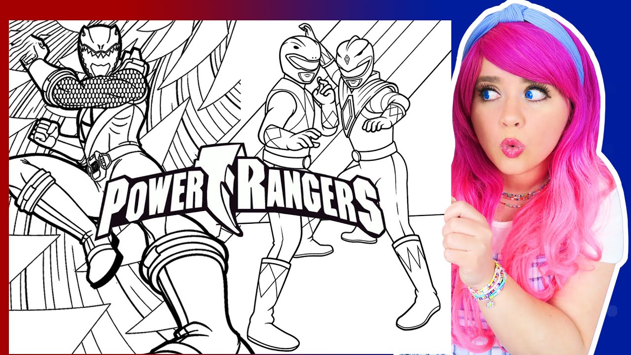 Coloring Power Rangers Red Ranger & Green Ranger Coloring Pages | Markers & Crayons