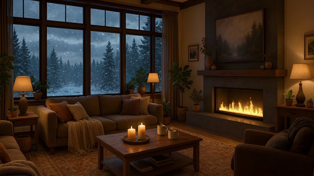 CINEMATIC 4K: 10 Hours of Deep Winter Fireplace ❄️ | Best Ever Snowfall Views & Ultra Calming Sounds