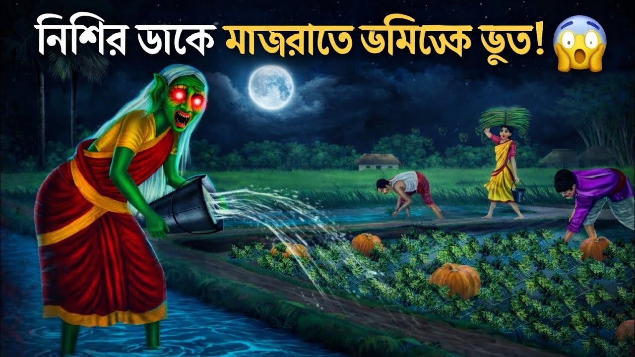 নিশির ডাকে মাঝরাতে জমিতে ভয়ংকর ভূত! | ভুতের কার্টুন | বাংলা ভয়ের গল্প