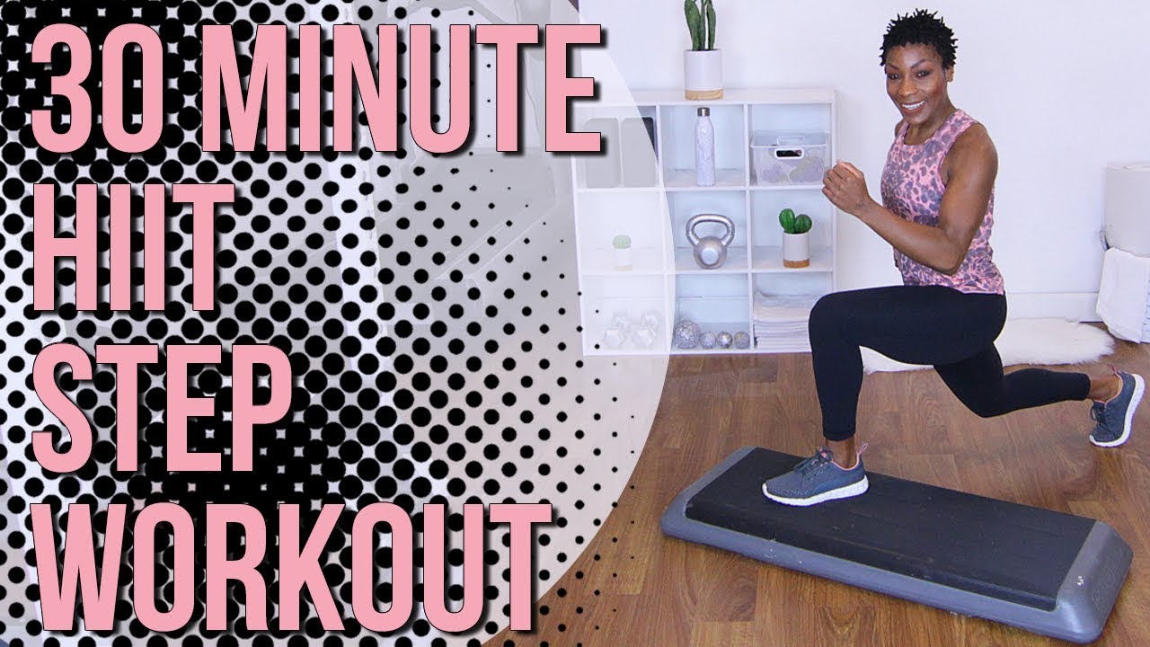 30 Minute HIIT Step Workout | Total Body | High Intensity Interval Training | Strength | Cardio