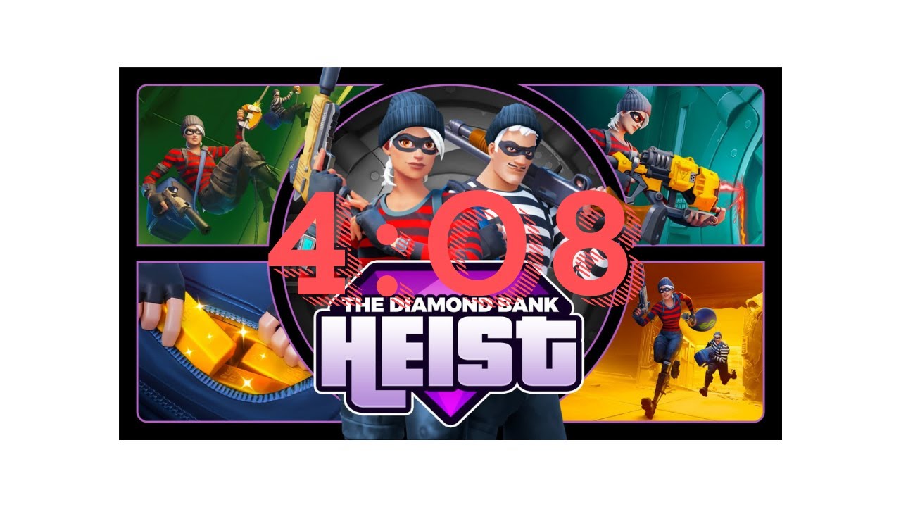 Bank heist speed run! 4:08 (hard mode - solo) Fortnite!
