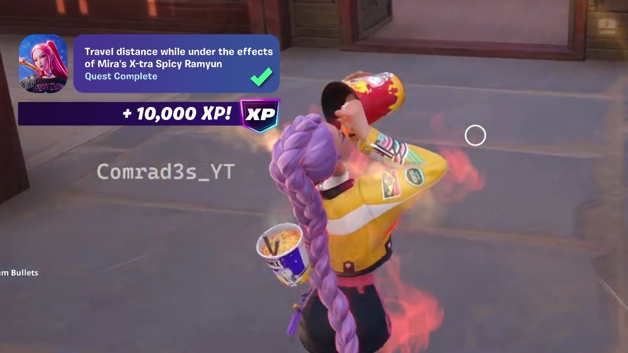 Travel distance while under the effects of Mira's X tra Spicy Ramyun Fortnite