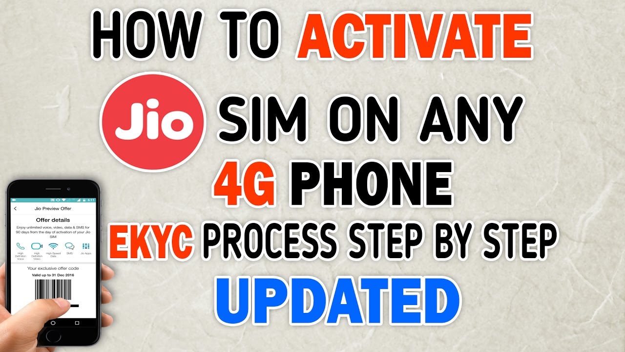 Live Activation(Updated) - How To Activate JIO Sim On Any 4G Phone With E-KYC Process(GUIDE)