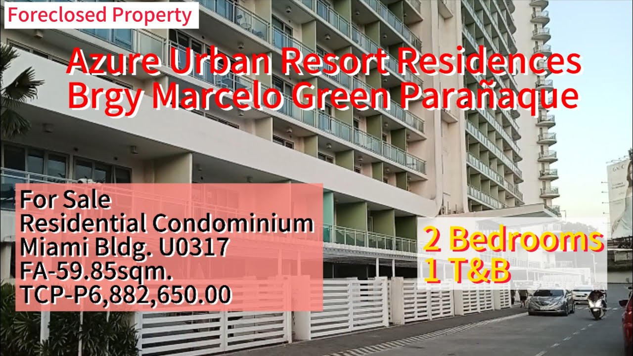 Azure Urban Resort Res. Brgy Marcelo Green Paranaque U0317 FA-59.85sqm TCP-P6,882,750.00 2 BR, 1T&B.