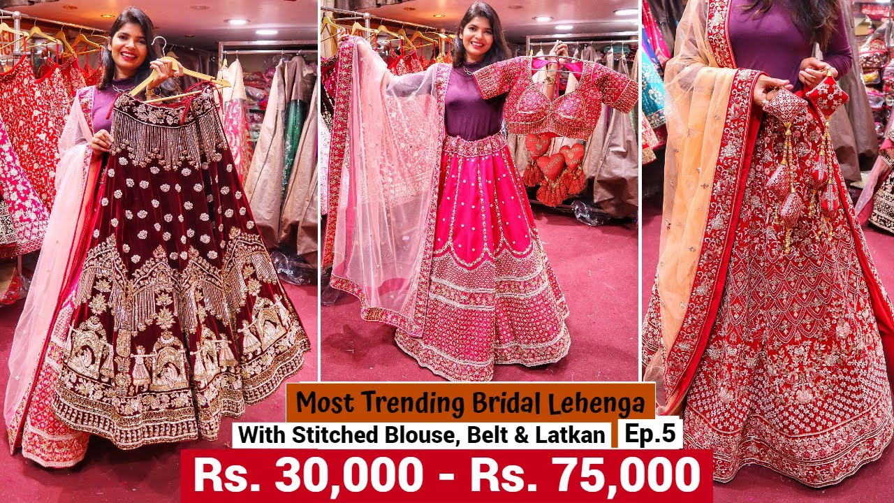 Most Trending BRIDAL Lehenga With Stitched Blouse & Belt | Expensive Designer Lehenga Chandni Chowk