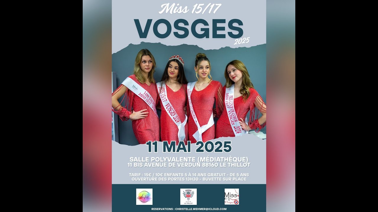 Live élection Miss 15/17 Vosges 2025