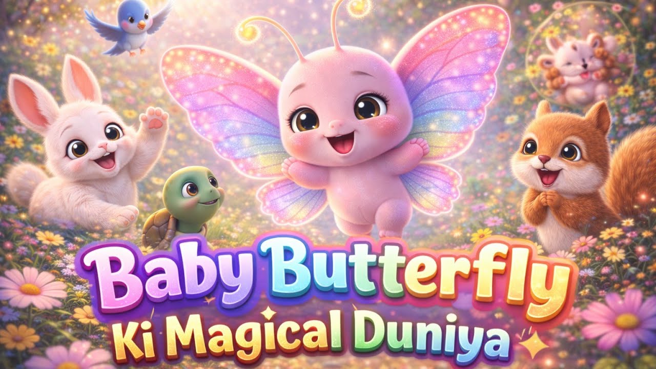 Baby Butterfly Ki Magical Duniya 🦋✨ | Cute Kids Poem | Fun Dance Story