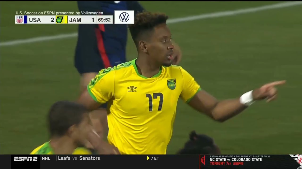 Jamal Lowe Goal vs USA 2-1 - USA vs Jamaica 2021 Friendly