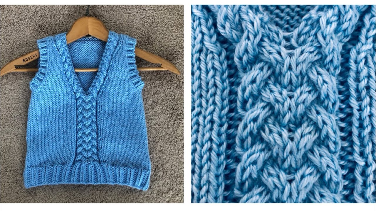 Phần 1-Đan áo gile, dan ao gi le, đan áo bé trai, áo gile boy, knitting vest boy,đan áo vặn thừng