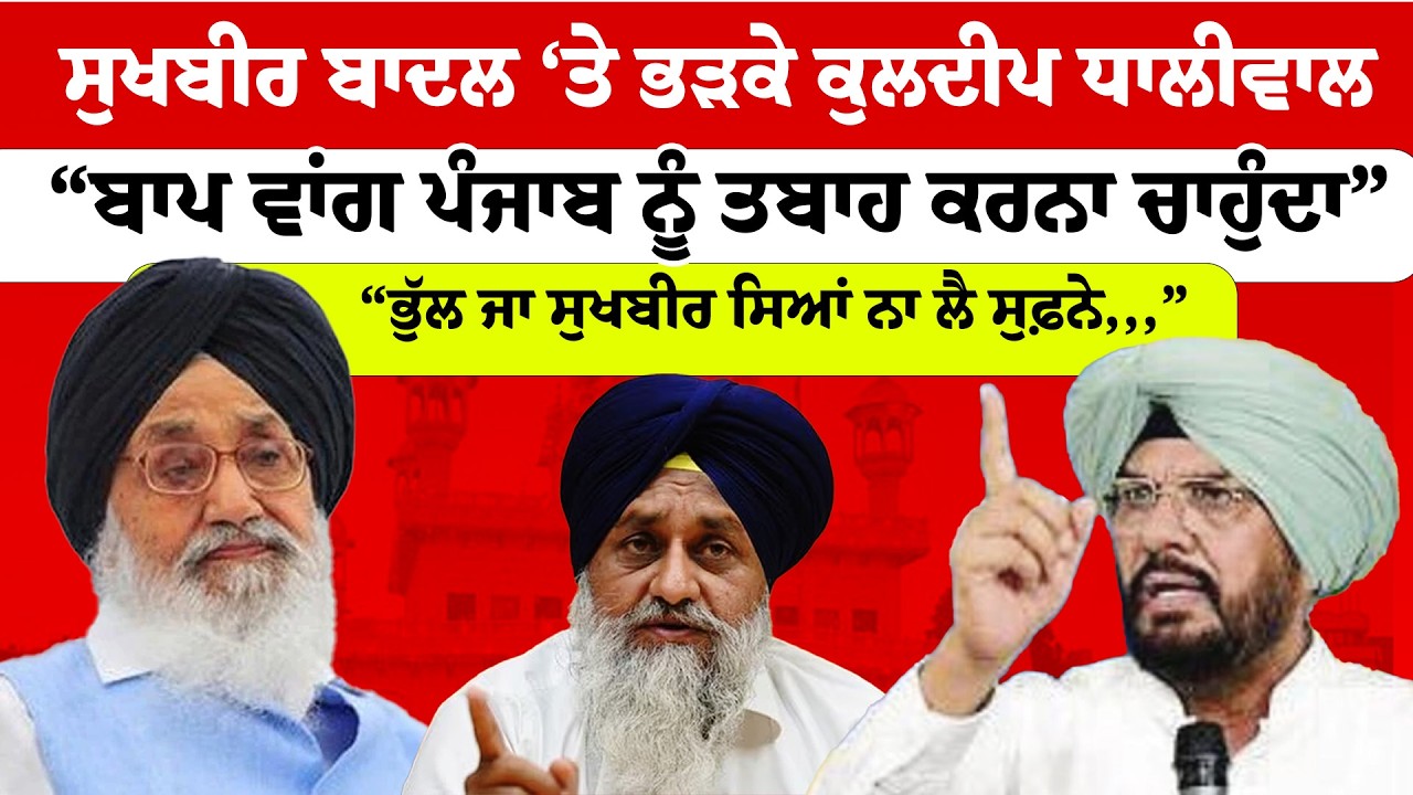 Sukhbir Badal News | ਸੁਖਬੀਰ ਬਾਦਲ ‘ਤੇ ਭੜਕੇ ਕੁਲਦੀਪ ਧਾਲੀਵਾਲ | “ਬਾਪ ਵਾਂਗ ਪੰਜਾਬ ਨੂੰ ਤਬਾਹ ਕਰਨਾ ਚਾਹੁੰਦਾ”