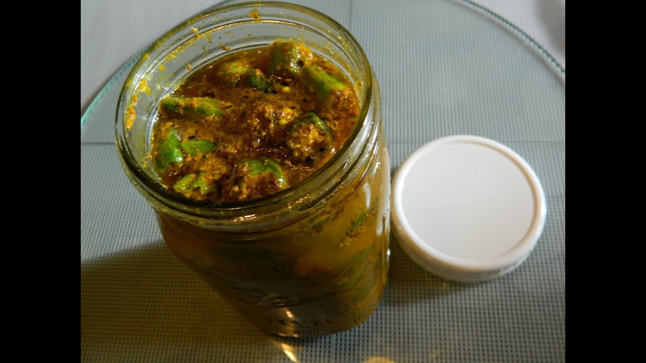 How To Make Quick Curry Pickled Okra  - Bhindi Ka Achar Recipe - Cook101food