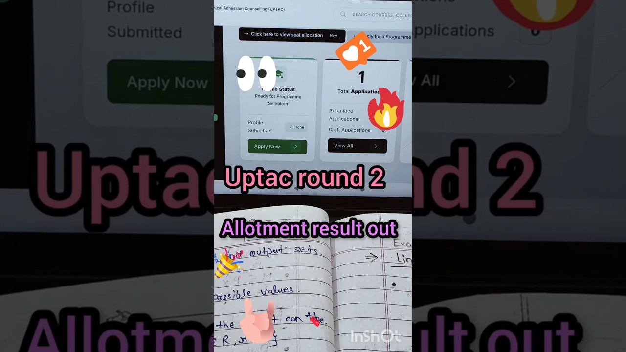 UPTAC ROUND 2 RESULT ALLOCATED 🥳🥳 🥳🥳✅🎉#uptac2026 #uptac #btech #cse #iitmadras #btechcse