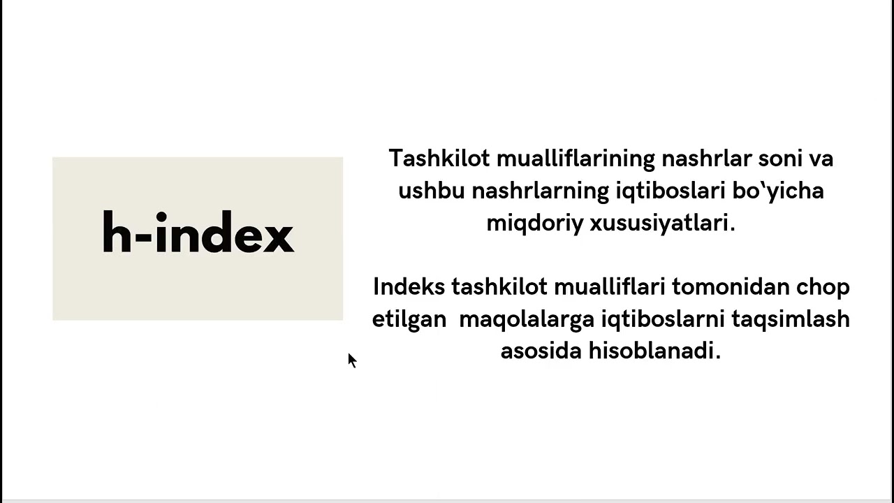 Ilmmetriya: asosiy tushunchalar