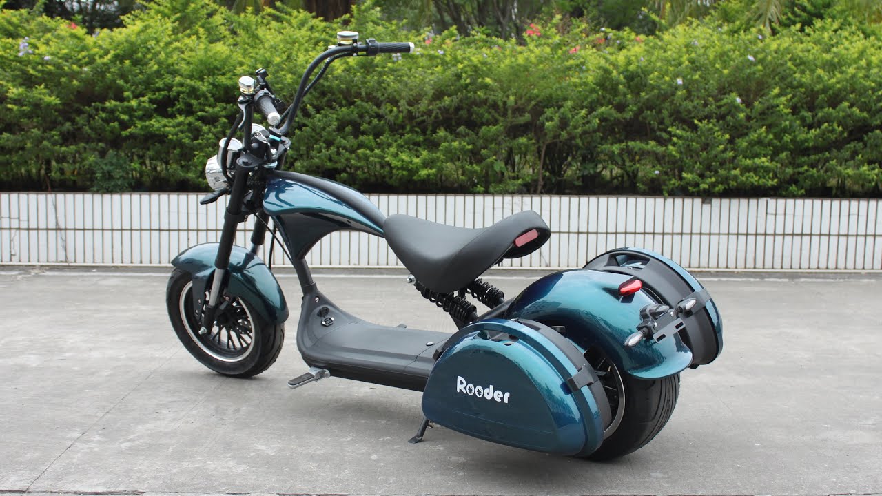 225 km Max Range Rooder Harley Electric Scooter Citycoco Chopper with Saddle Case