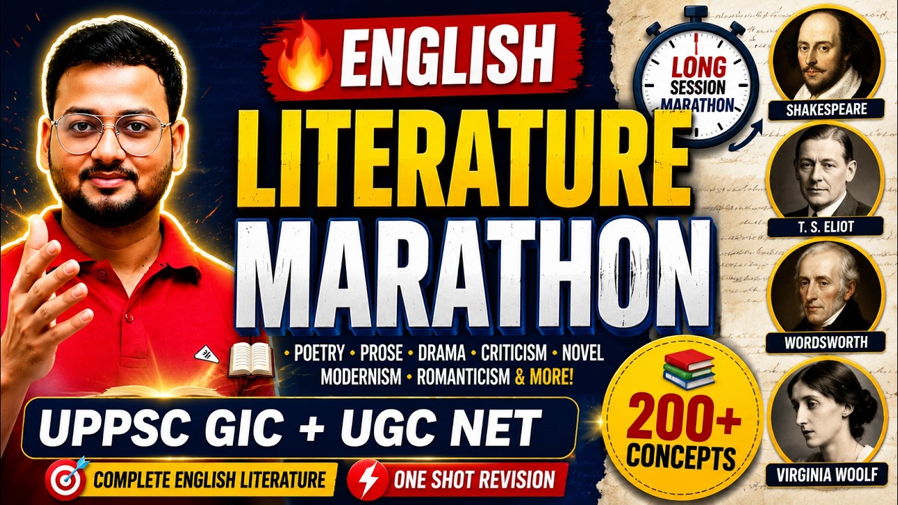 UPPSC GIC प्रवक्ता 2026 | UGC NET 2026 English Literature Marathon by AKSRajveer Sir 🔥
