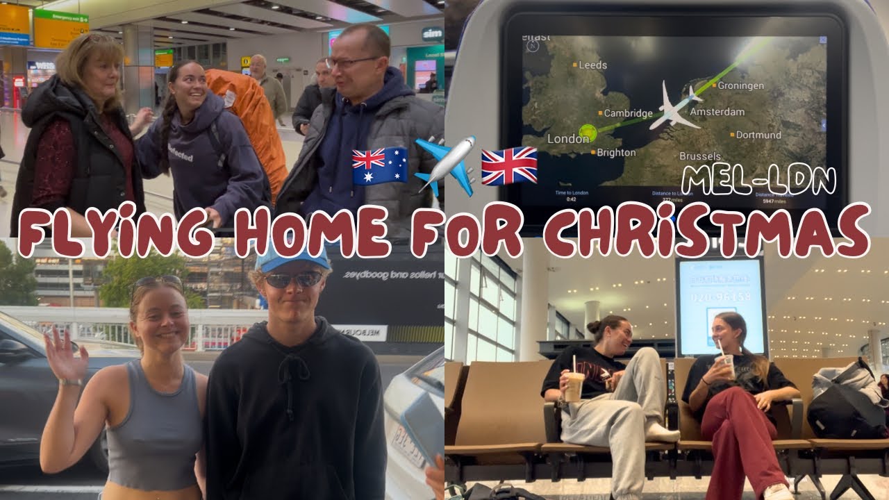 FLYING HOME FOR CHRISTMAS VLOG!!//POPPY&LEXIE