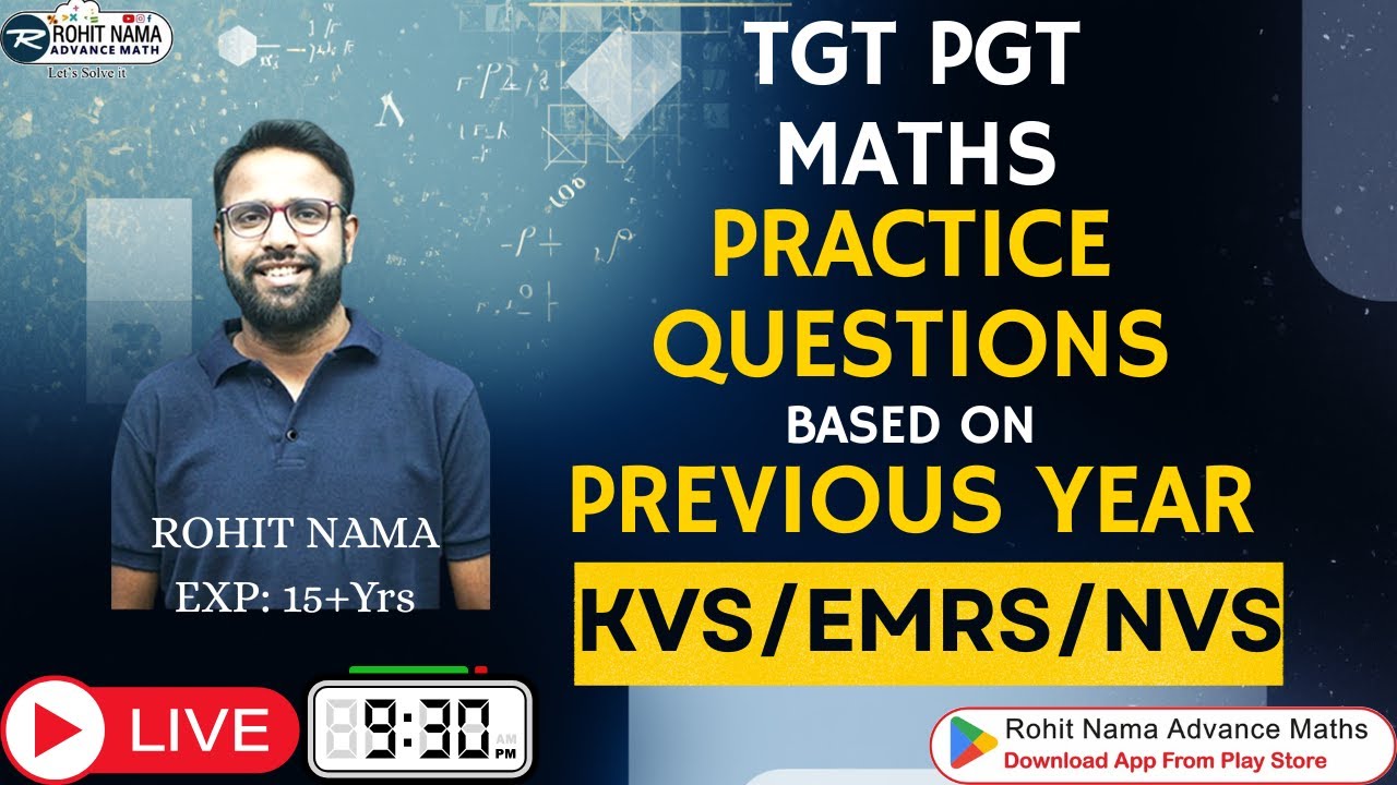 Live practice questions | previous years maths | kvs nvs emrs tgt pgt maths #dsssbtgtmath #up #maths