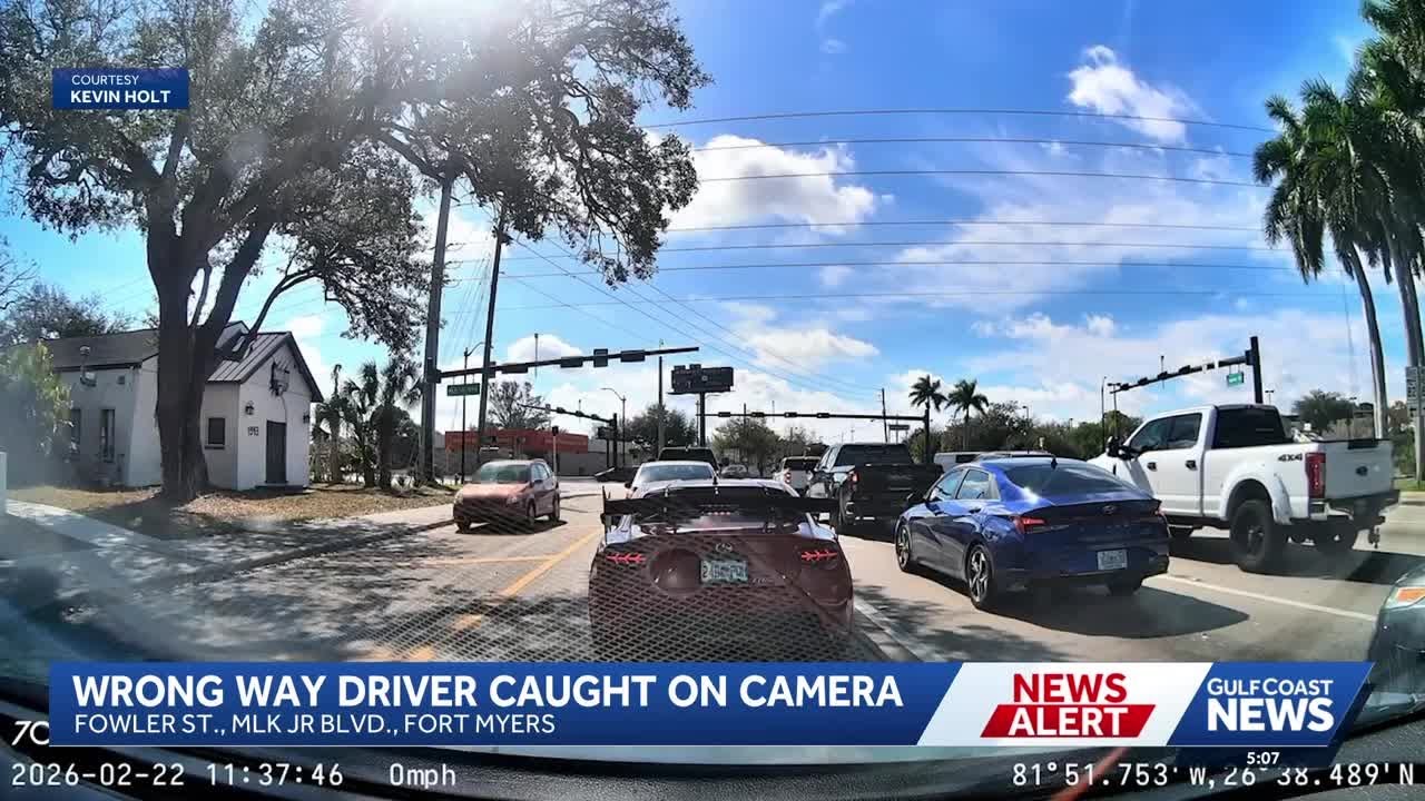 Dashcam video shows wrong-way driver at Fort Myers intersection