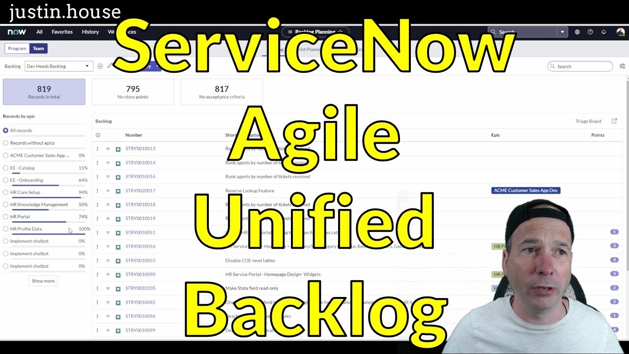 Unified Backlog в ServiceNow Agile