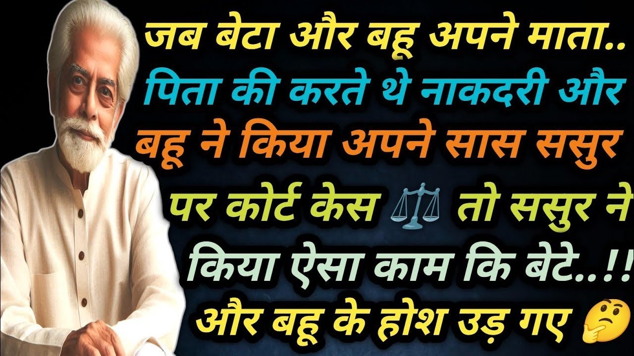 जब अफसर बेटे की बीबी ने अपने वृद्ध सास ससुर को किया परेशान और उन पर किया कोर्ट केश तो वृद्ध ससुर ने 