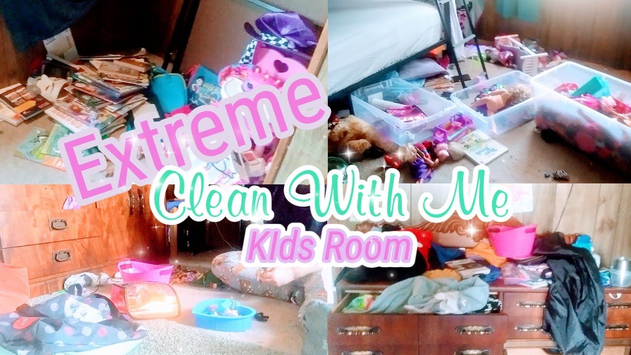 extreme clean with me kids room | single wide mobile home #cleanwithme #cleaningmotivation