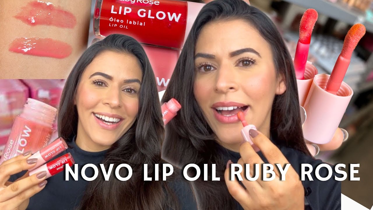 Testando Lip Oil Lip Glow Ruby Rose *Todas as cores* - LANÇAMENTO Viralizou no TIKTOK