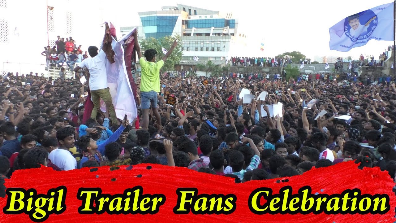 Bigil Official Trailer Fans Celebration at Rohini | Thalapathy Vijay, Nayanthara, A.R Rahman, Atlee
