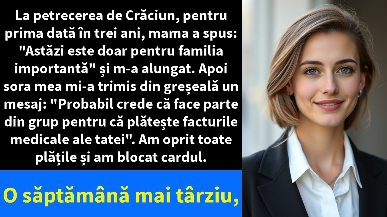 La petrecerea de Crăciun, pentru prima dată în trei ani, mama a spus: 