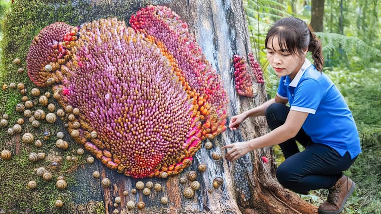 Colhi Muitos Ovos Vermelhos de Caracóis da Floresta e Levei ao Mercado – Vida do Povo das Montanhas