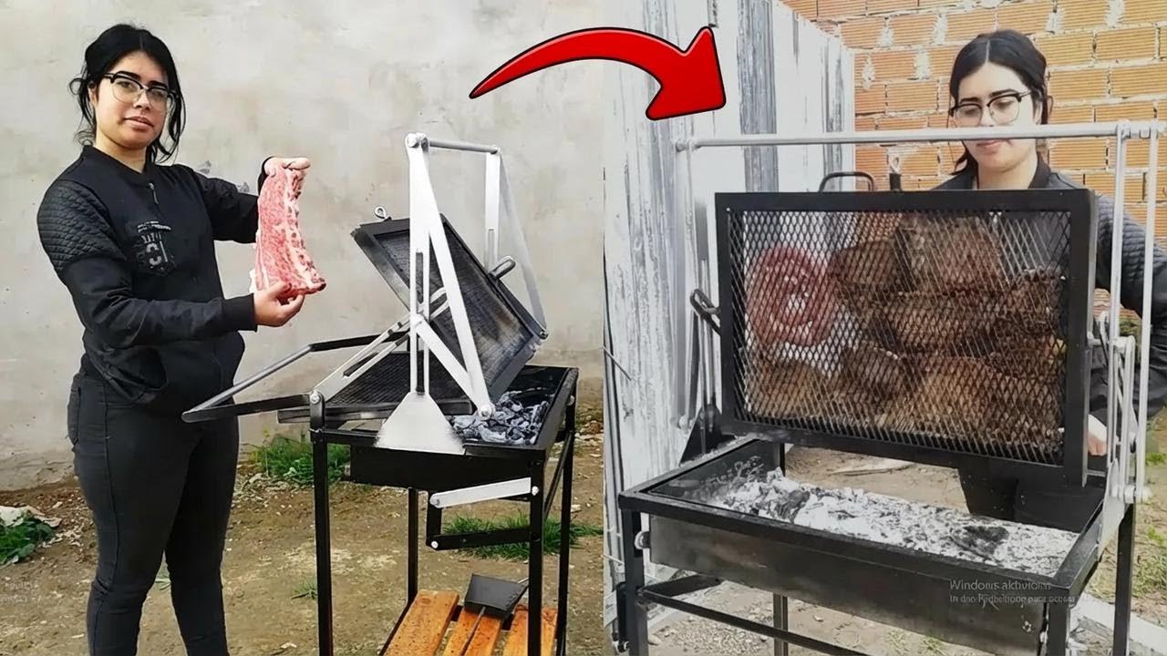 Drehbare Grillvorrichtung mit automatischer Öffnung – So wird Grillen kinderleicht!