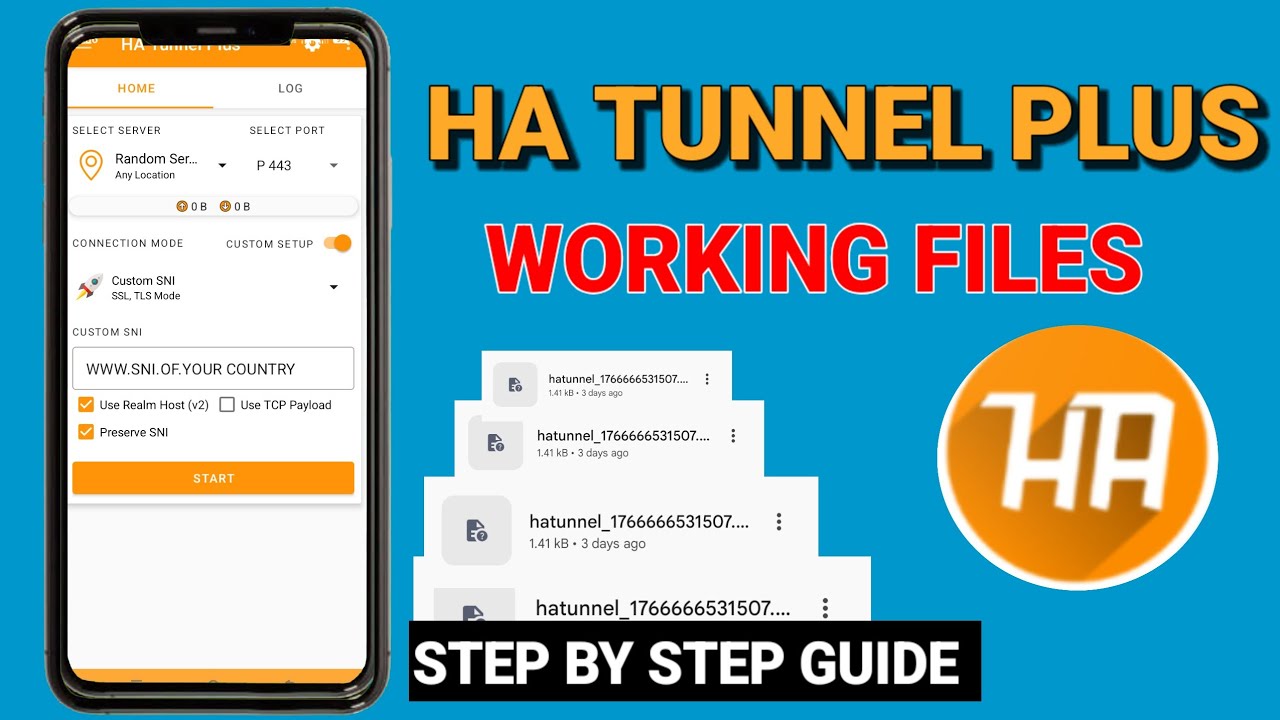Ha tunnel Plus files : Step by step guide to create fast files for secure browsing 