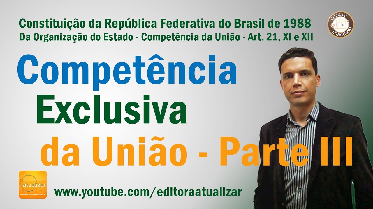 CF/88 - Art. 21, XV a XXII (Competência Material Exclusiva da União - Parte V)