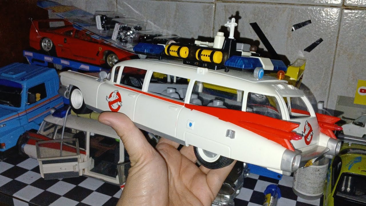 Miniatura Ecto-1 Ghostbusters Playmobil Alemanha Escala 1:21 Original do Filme Caça Fantasmas c/som
