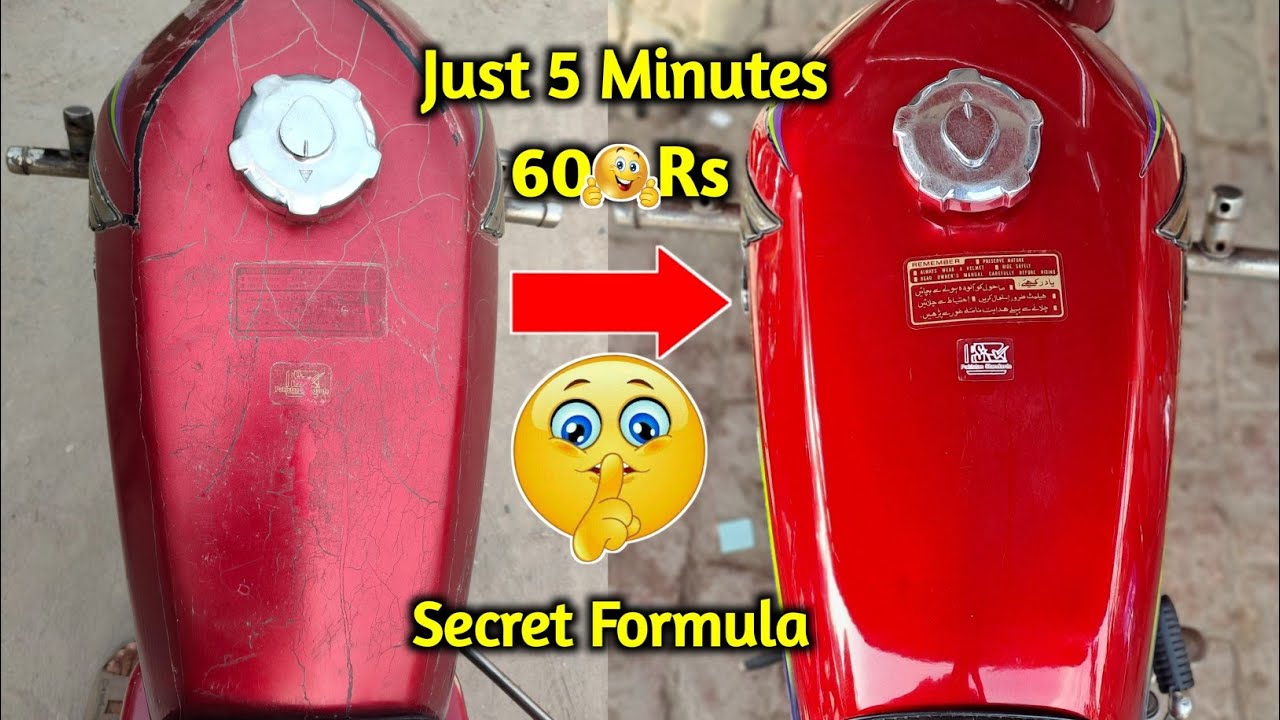Fuel Tank Scratches Remove And Shine Recover Honda CG 125 || secret formula👷😱😱
