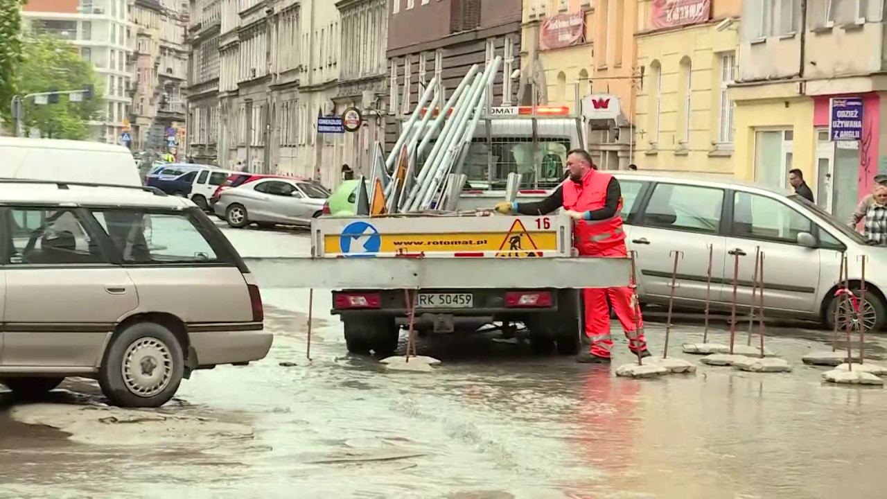 Awaria wodociągowa w centrum Wrocławia