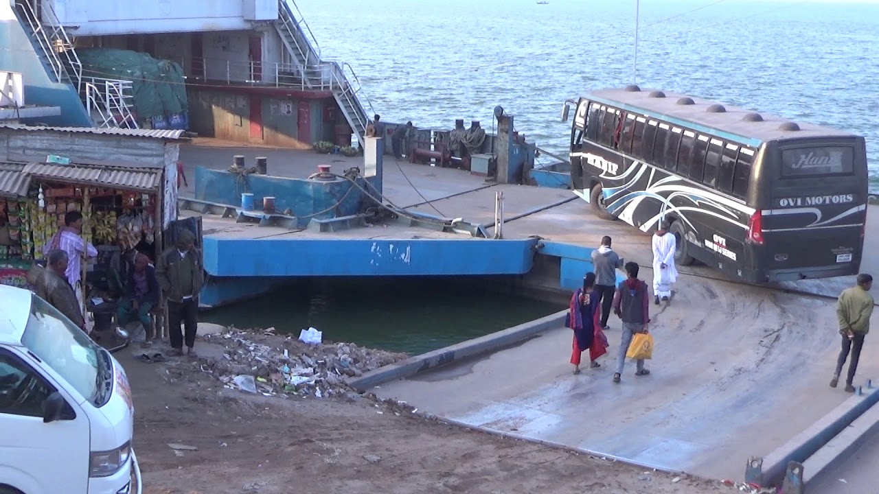 Largest ferry upload by multiple heavy transport || Transportation system of Bangladesh