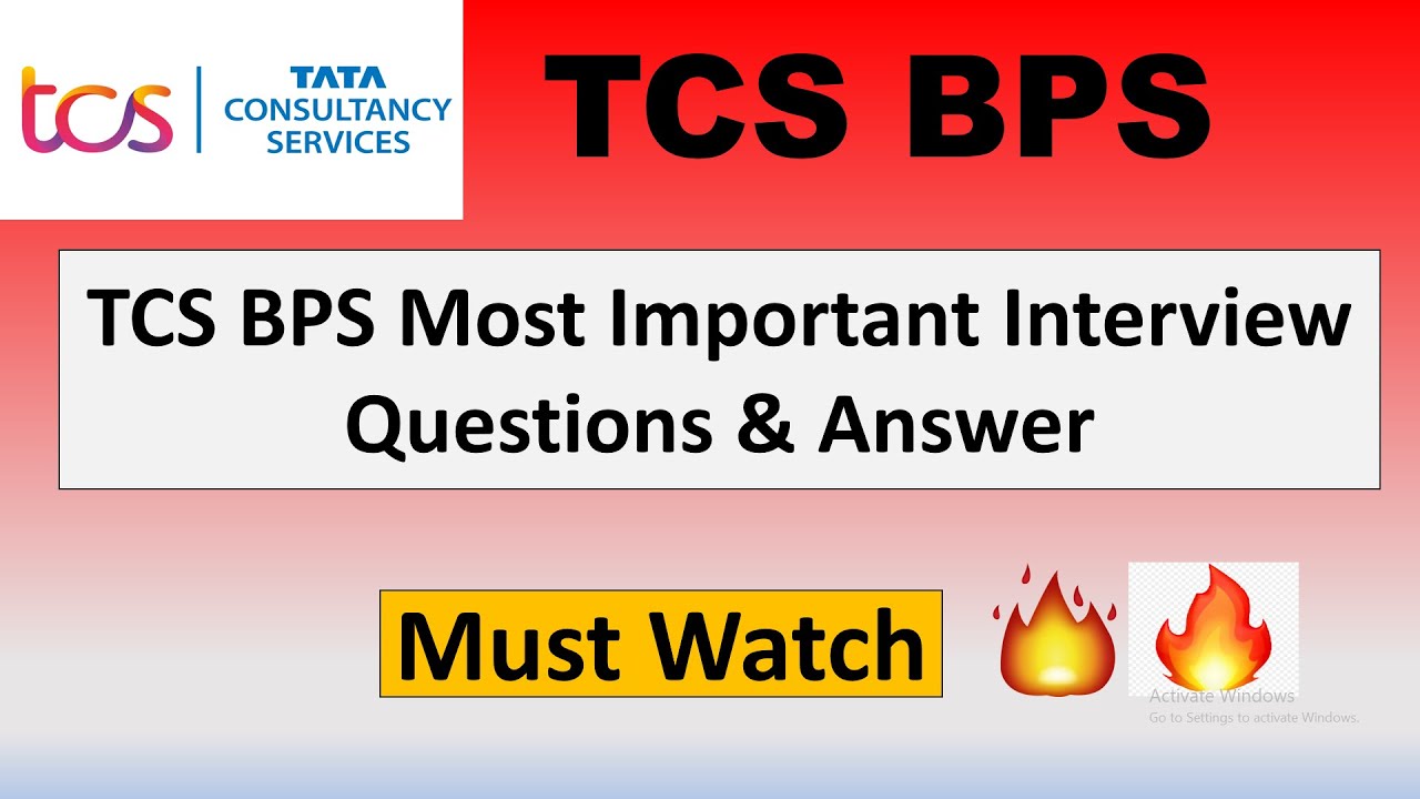 TCS BPS Most Important Interview Questions & Answers for fresher | Smart Hiring Interview Questions
