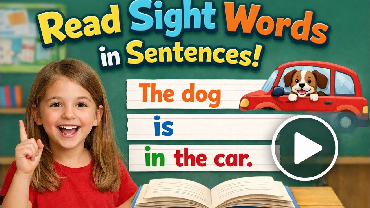 Read with me | Sight words in sentence | Easy English sentence for kids |