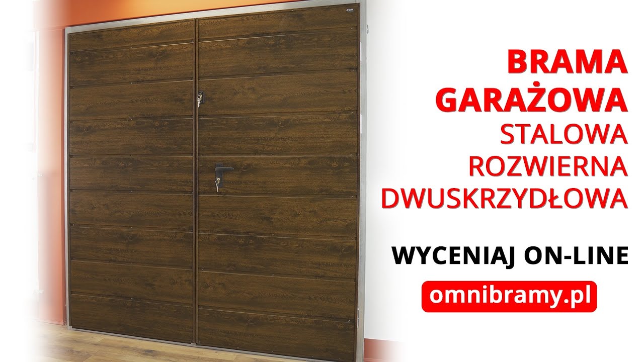 Brama Garażowa Stalowa Rozwierna Dwuskrzydłowa WYCENIAJ ON-LINE omnibramy.pl