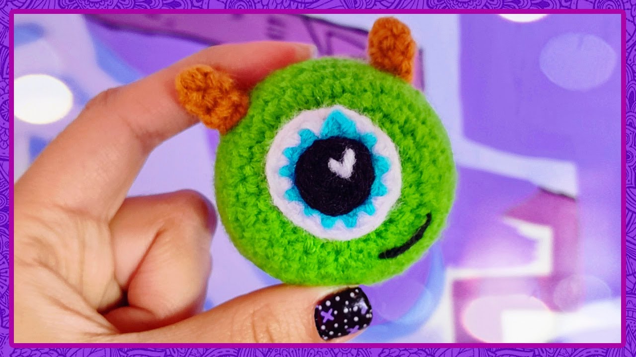 Tutorial Llavero Mike Wazowski Tejido Paso a Paso💜✨