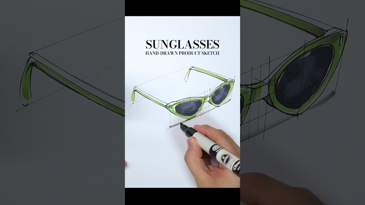 Sunglasses sketch | Product design sketch
