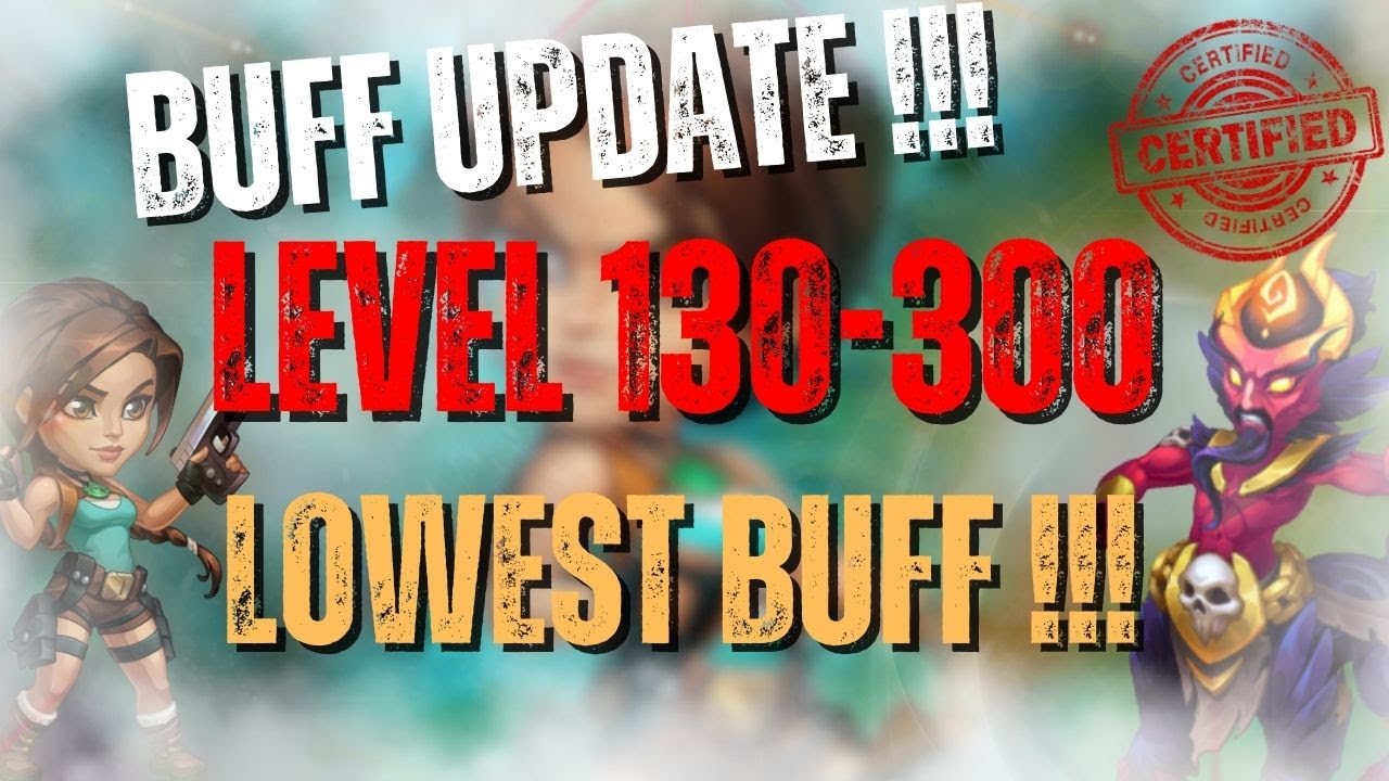 Temple Guardians 🏰 BUFF UPDATE Level 130-300!! - Best Team !! - Lara Croft Event - Hero Wars