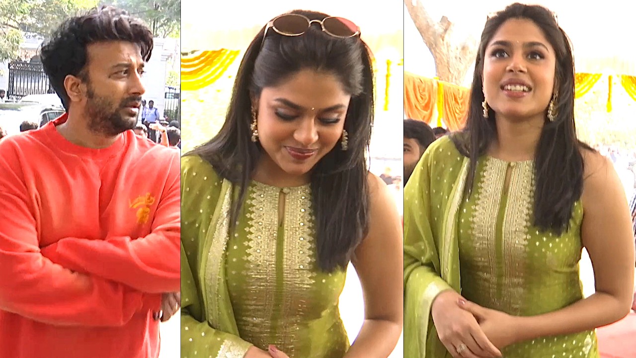Faria Abdullah & Satyadev Latest Visuals At New Movie Pooja Ceremony | News Buzz