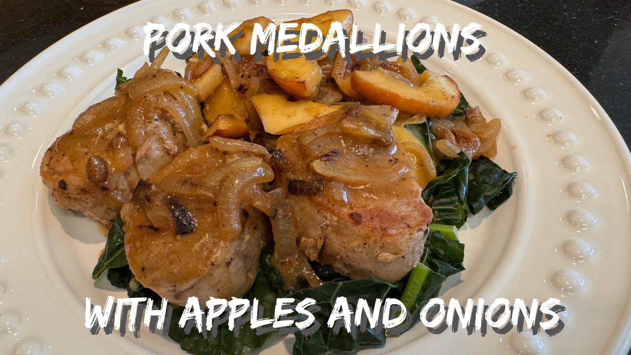 JUICY PORK TENDERLOIN MEDALLIONS WITH SAUTEED APPLES AND ONIONS | Easy Weeknight Dinner Recipe