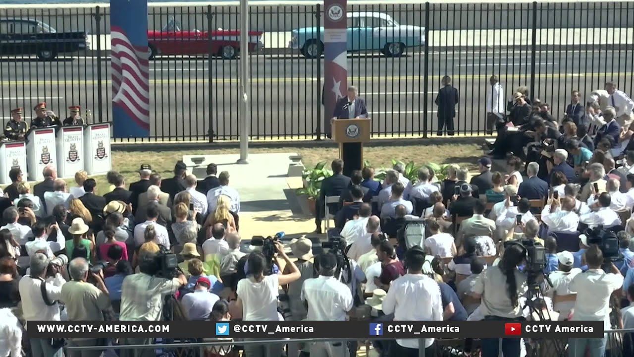 US flag raised over American embassy in Havana