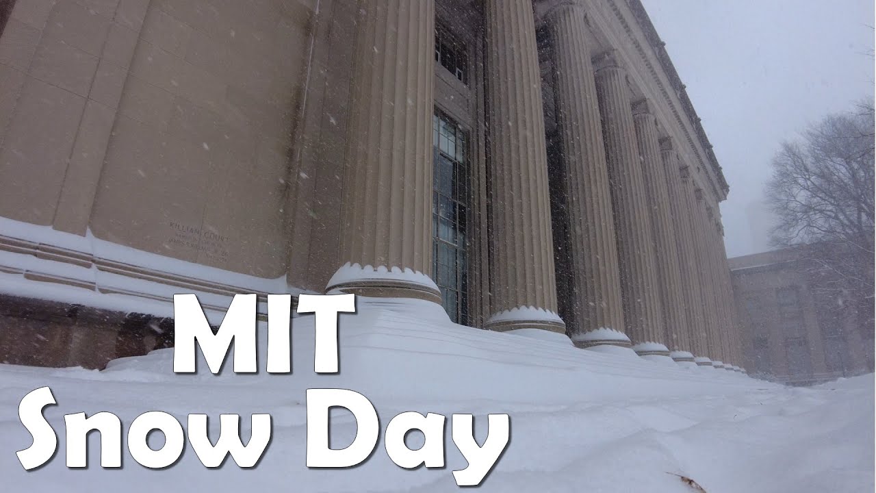 MIT Relaxing Snowfall Walking Tour | 4K